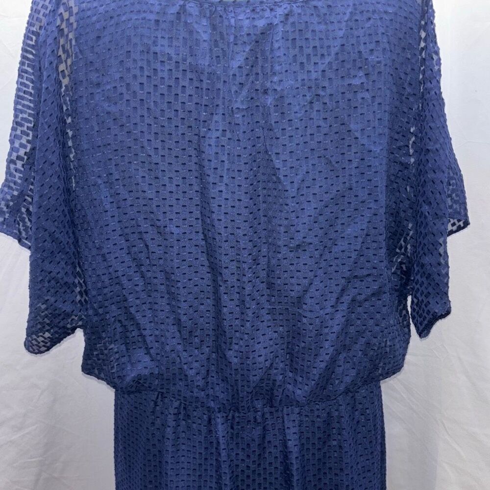 Trina Turk blue silk dress Mahalo Out of Office Indigo Blue XL ruffle - Picture 7 of 15